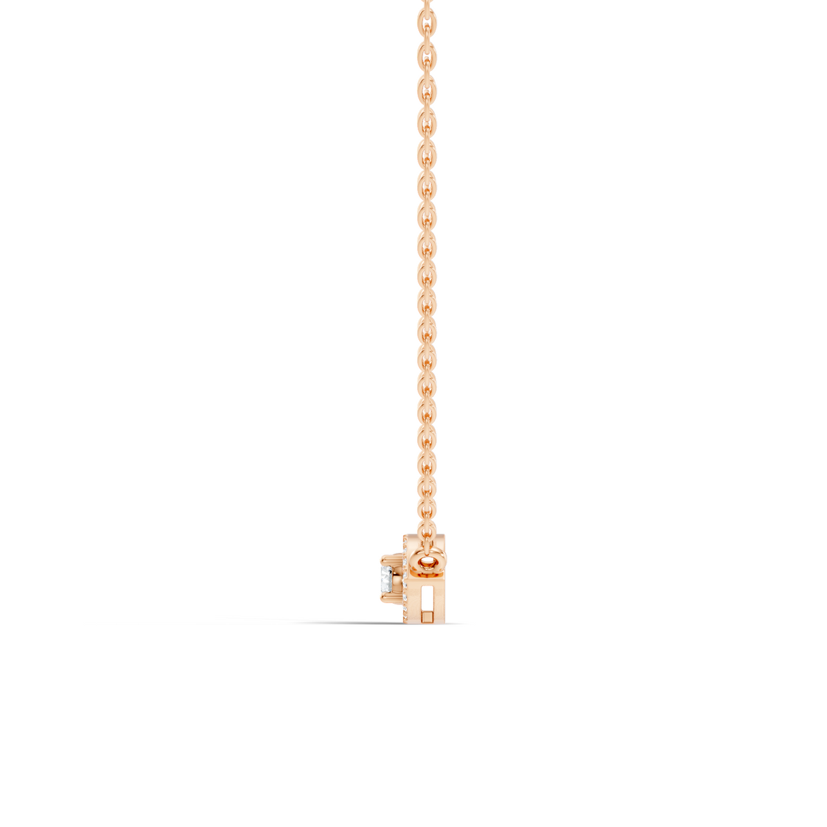 Gold Halo Round Lab Grown Diamond Zyrah Pendant
