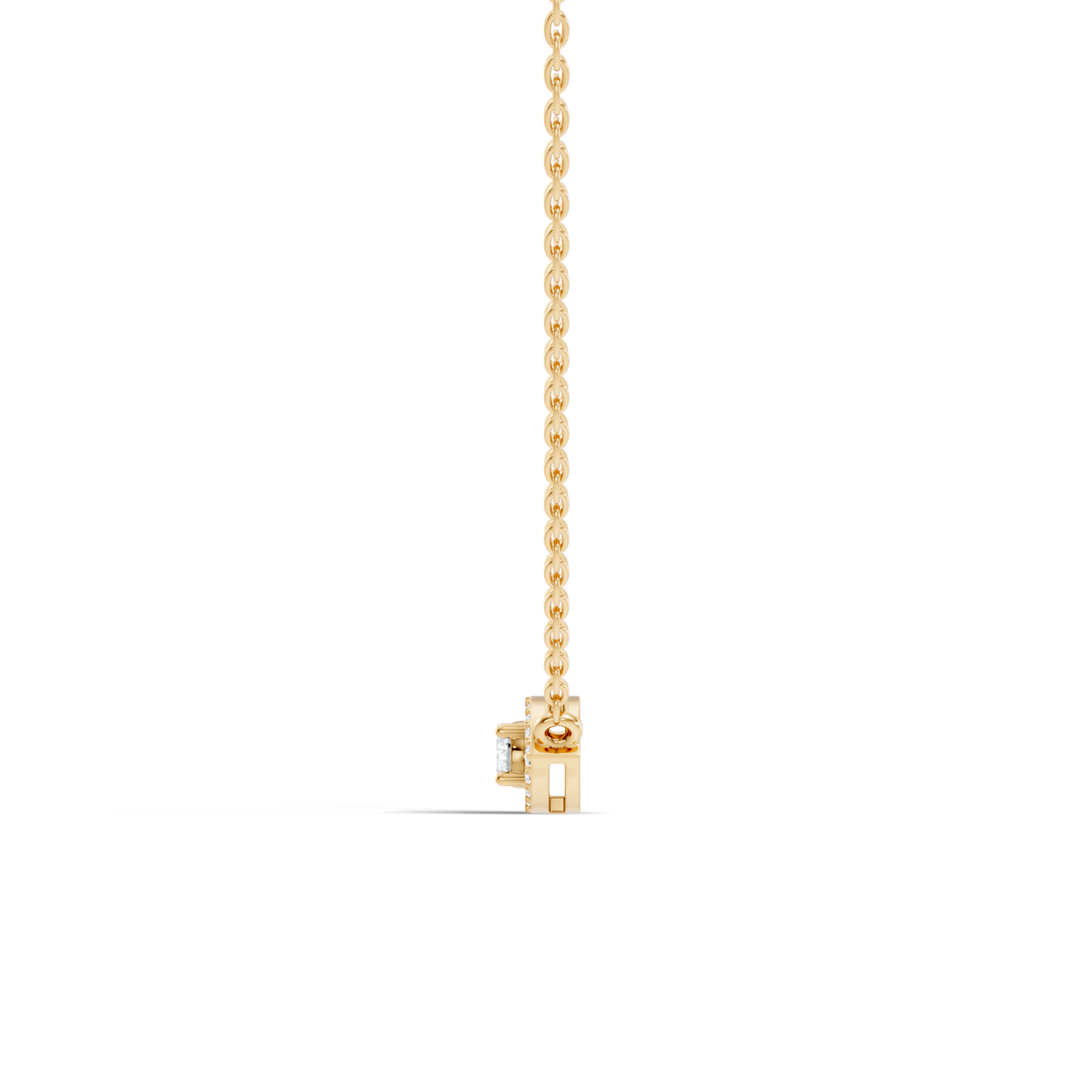 Gold Halo Round Lab Grown Diamond Zyrah Pendant