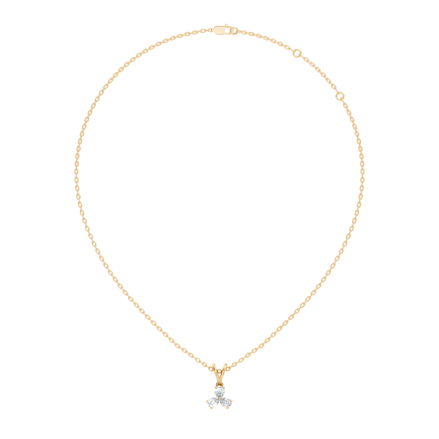 Gold Micro Prong Pear Lab Grown Diamond Elvya Pendant
