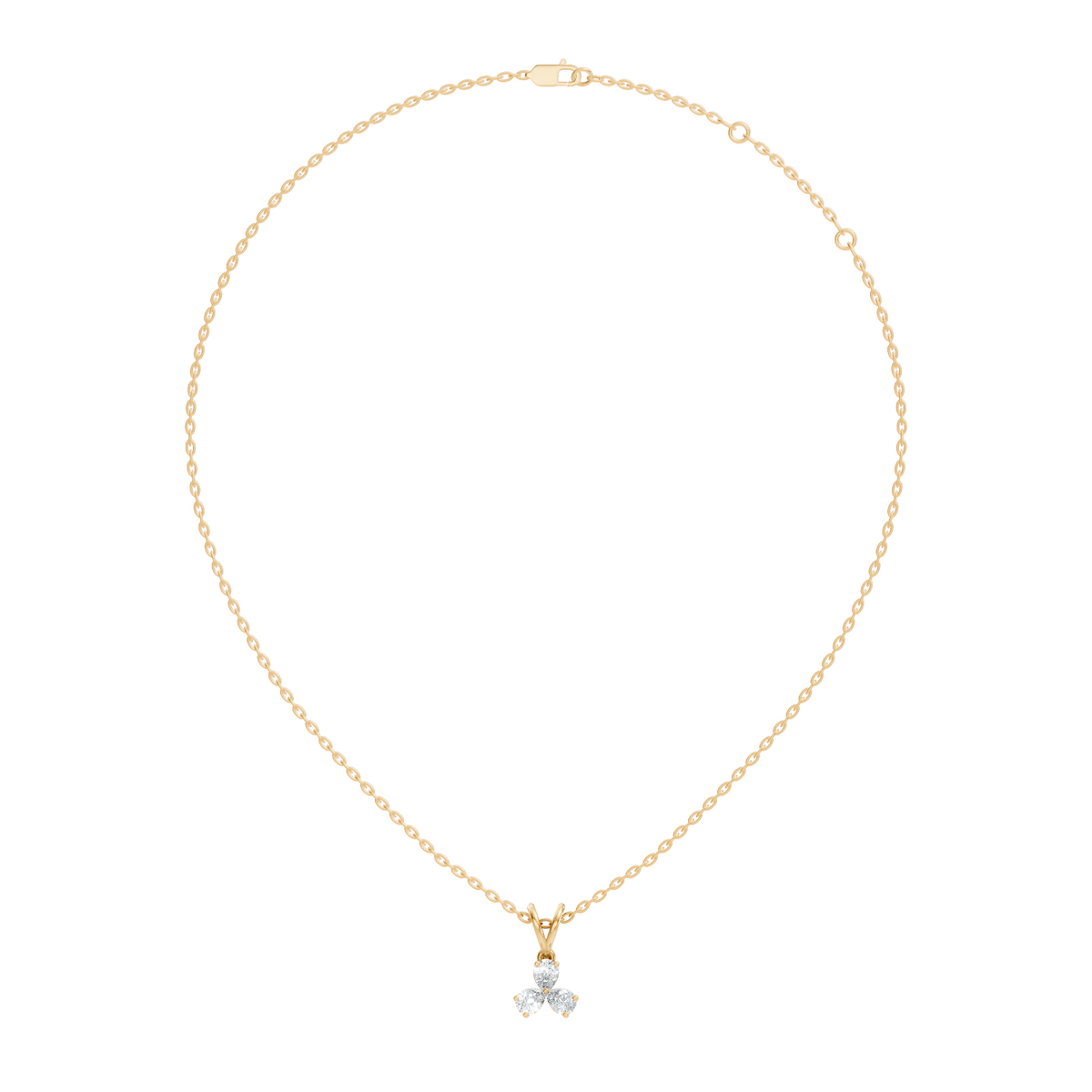 Gold Micro Prong Pear Lab Grown Diamond Elvya Pendant