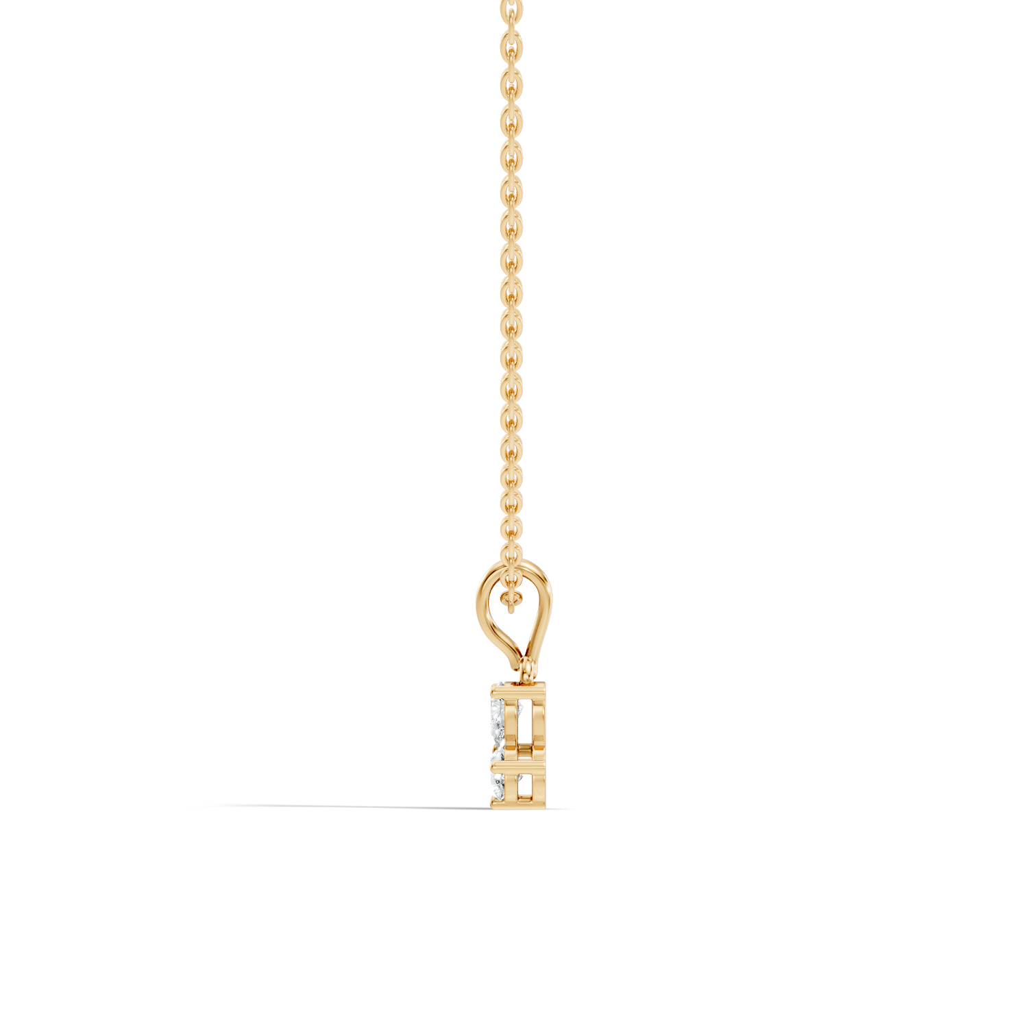 Gold Micro Prong Pear Lab Grown Diamond Elvya Pendant