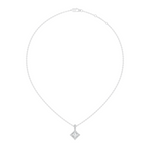 Gold Halo Setting Princess Lab Grown Diamond Arlyn Pendant