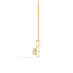 Gold Halo Setting Princess Lab Grown Diamond Arlyn Pendant