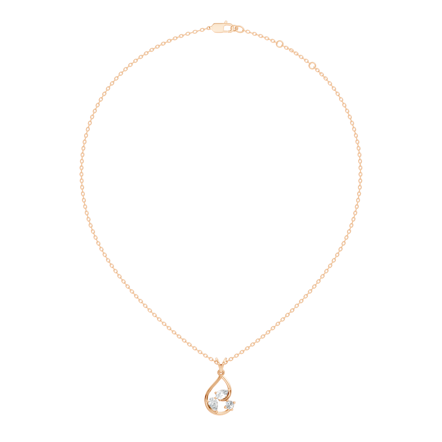 Gold Swirl Setting Pear Lab Grown Diamond Zyarae Pendant