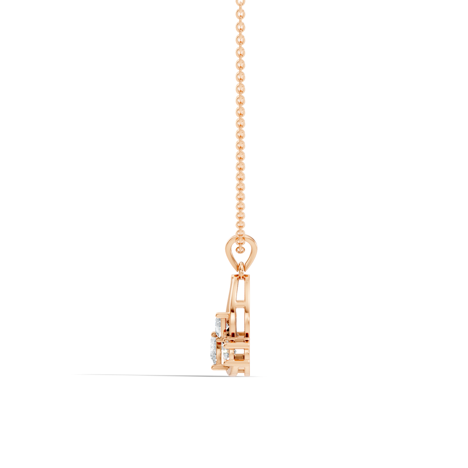 Gold Swirl Setting Pear Lab Grown Diamond Zyarae Pendant