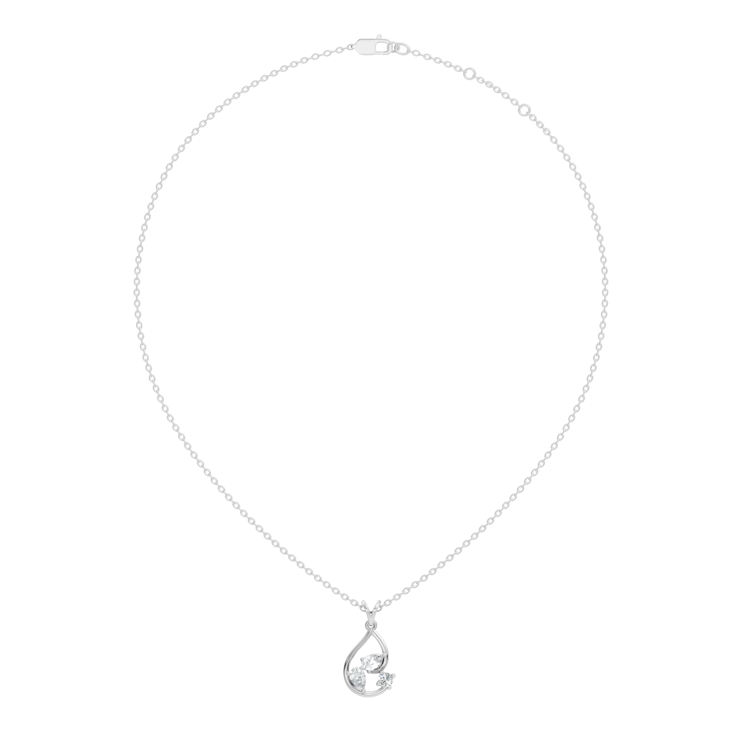 Gold Swirl Setting Pear Lab Grown Diamond Zyarae Pendant