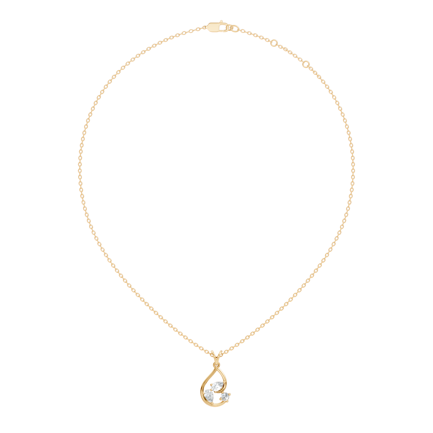 Gold Swirl Setting Pear Lab Grown Diamond Zyarae Pendant