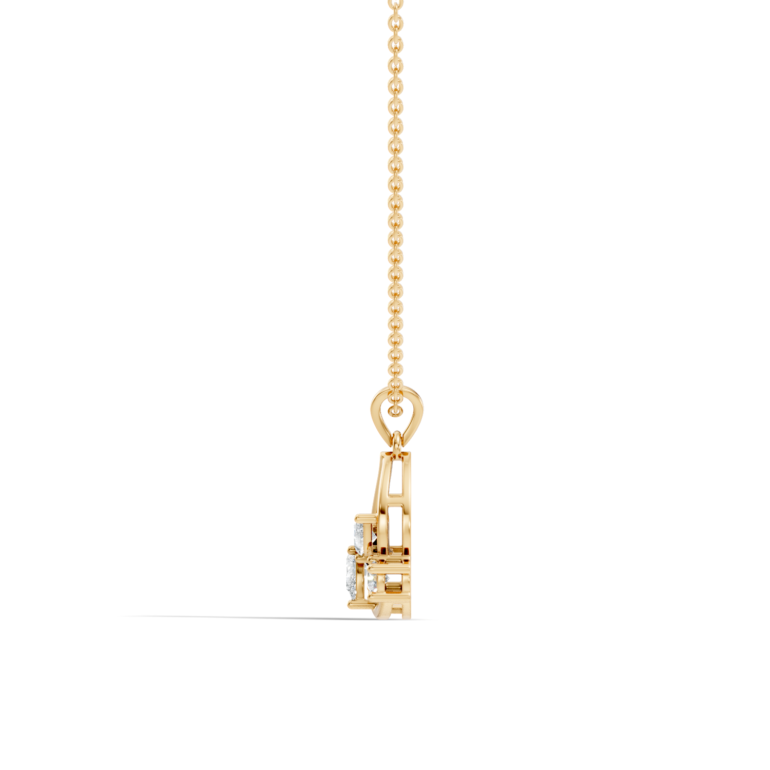 Gold Swirl Setting Pear Lab Grown Diamond Zyarae Pendant
