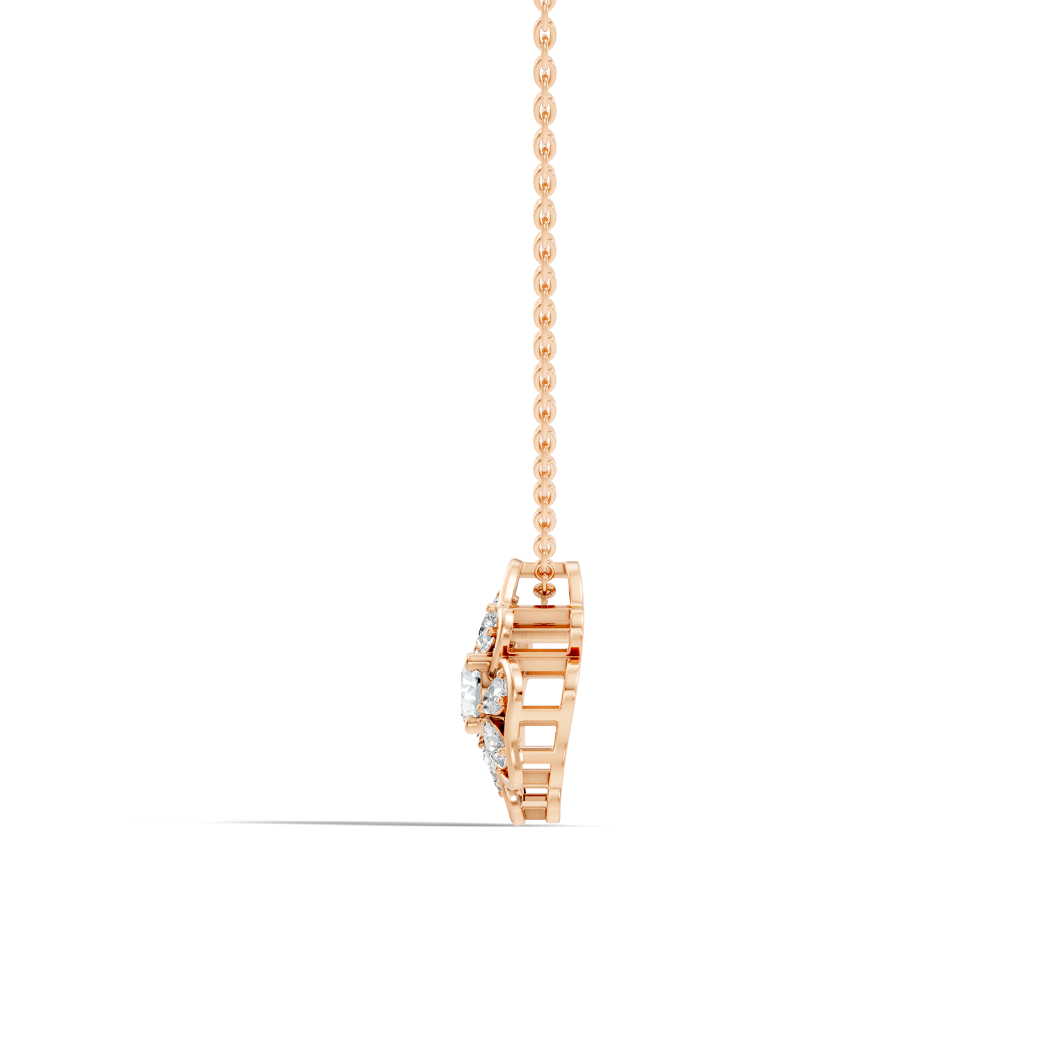 Gold Cluster Setting Pear Lab Grown Diamond Avyra Pendant