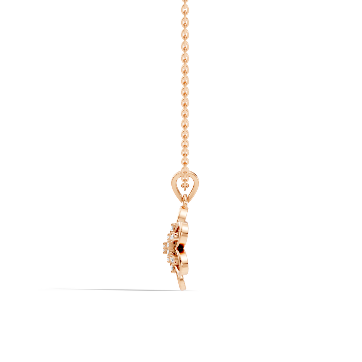 Gold Floral Openwork Round Lab Grown Diamond Nixra Pendant