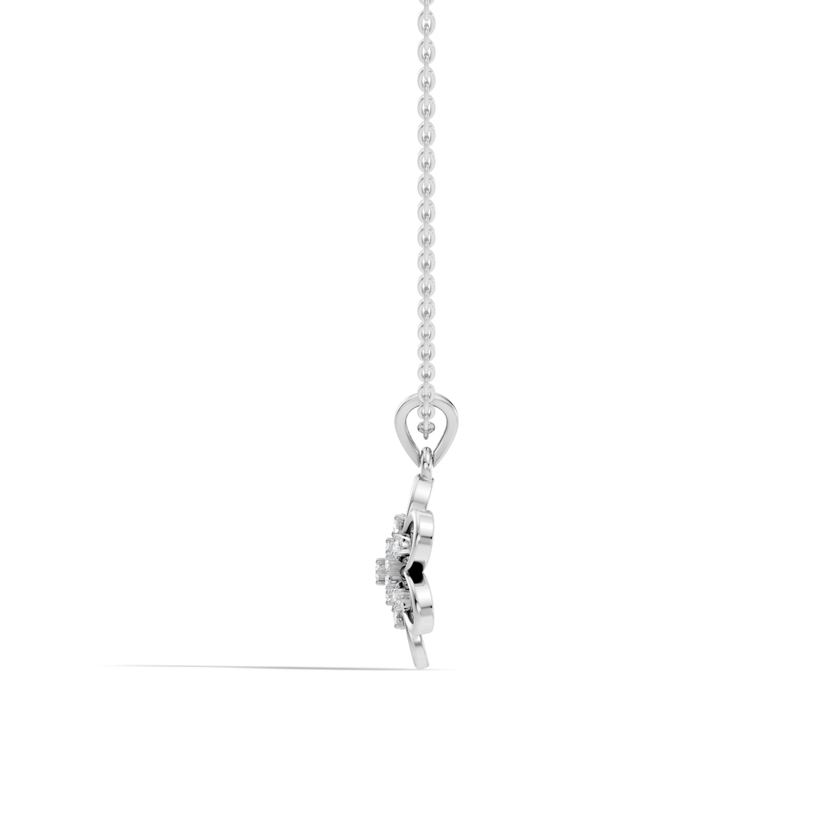 Gold Floral Openwork Round Lab Grown Diamond Nixra Pendant