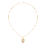 Gold Floral Openwork Round Lab Grown Diamond Nixra Pendant