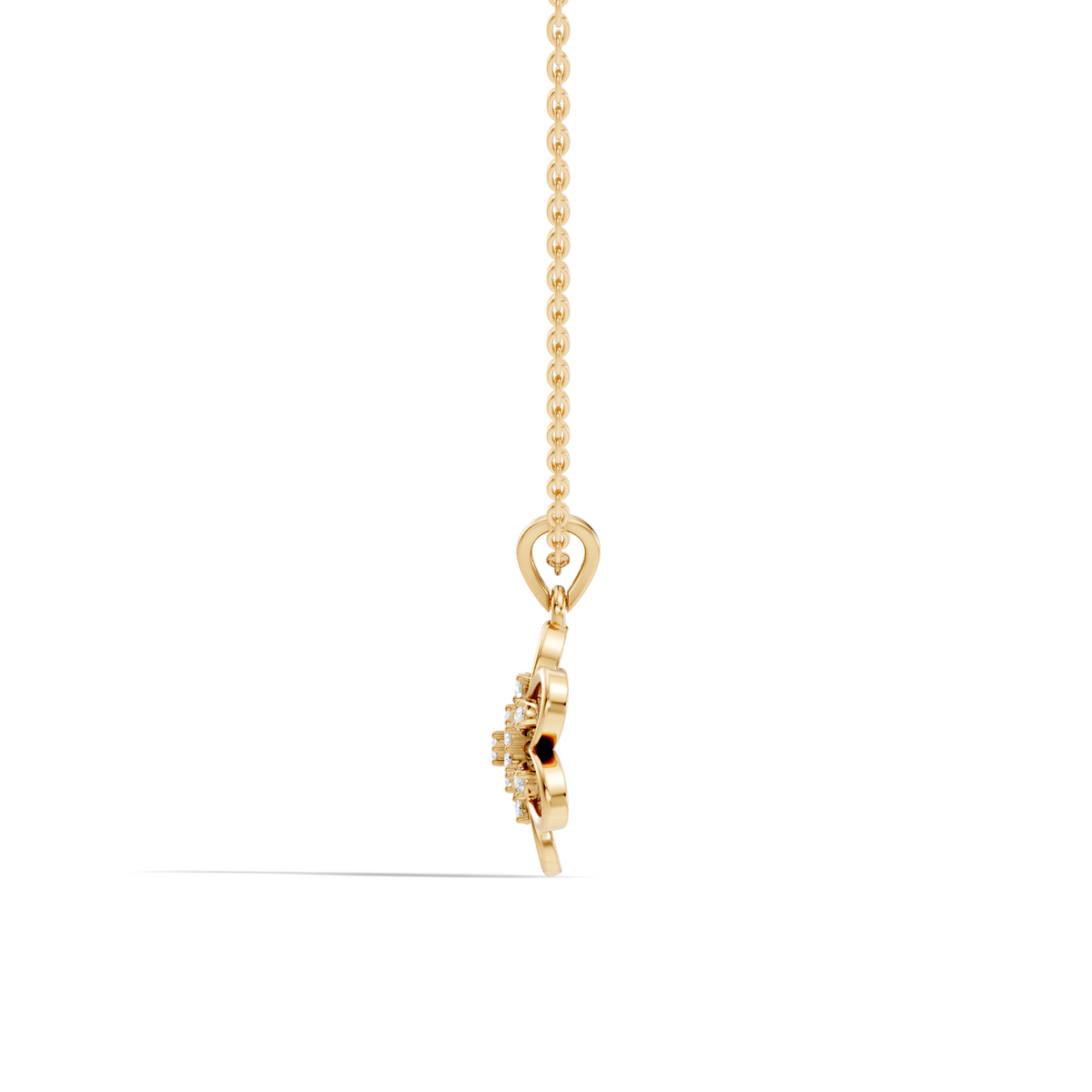 Gold Floral Openwork Round Lab Grown Diamond Nixra Pendant