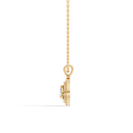 Gold Double Halo Pear Lab Grown Diamond Lyxen Pendant