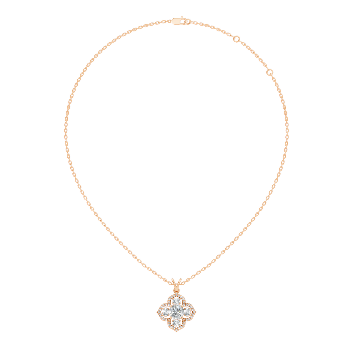 Gold 1Ct Halo Round Lab Grown Diamond Zirex Pendant