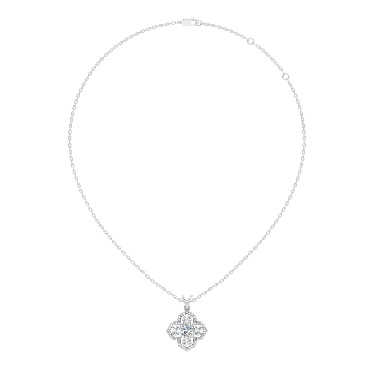 Gold 1Ct Halo Round Lab Grown Diamond Zirex Pendant