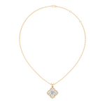 Gold 1Ct Halo Round Lab Grown Diamond Zirex Pendant