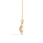 Gold 1Ct Halo Round Lab Grown Diamond Zirex Pendant