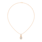 Gold Solitaire Drop Oval Lab Grown Diamond Noira Pendant