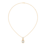 Gold Solitaire Drop Oval Lab Grown Diamond Noira Pendant