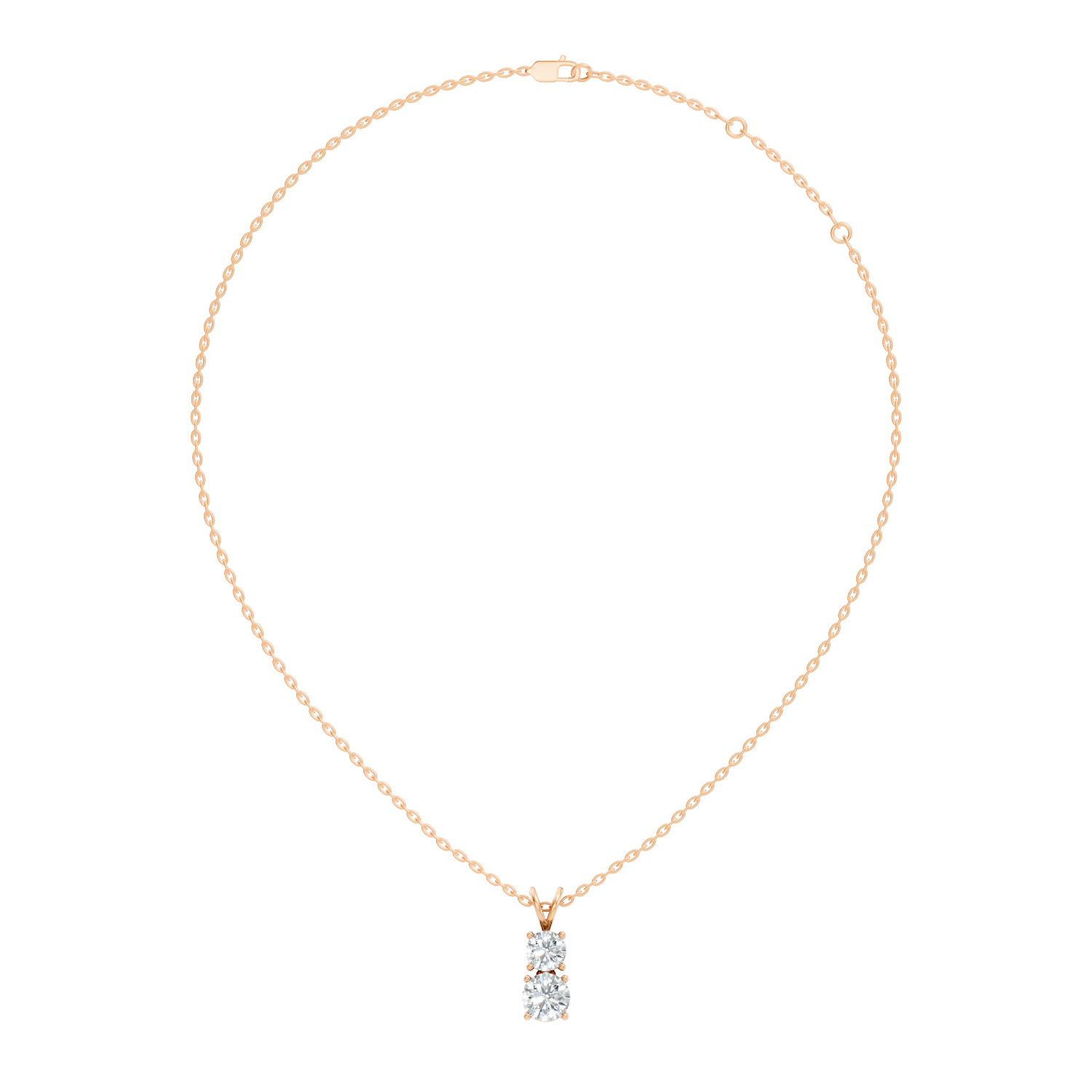 Gold 1Ct Multi Solitaire Round Lab Grown Diamond Elzen Pendant