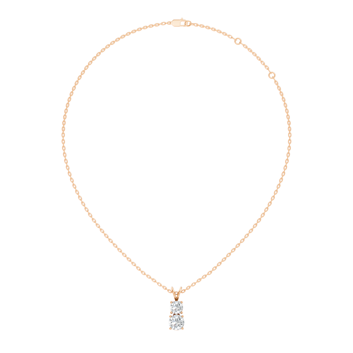 Gold 1Ct Multi Solitaire Round Lab Grown Diamond Elzen Pendant