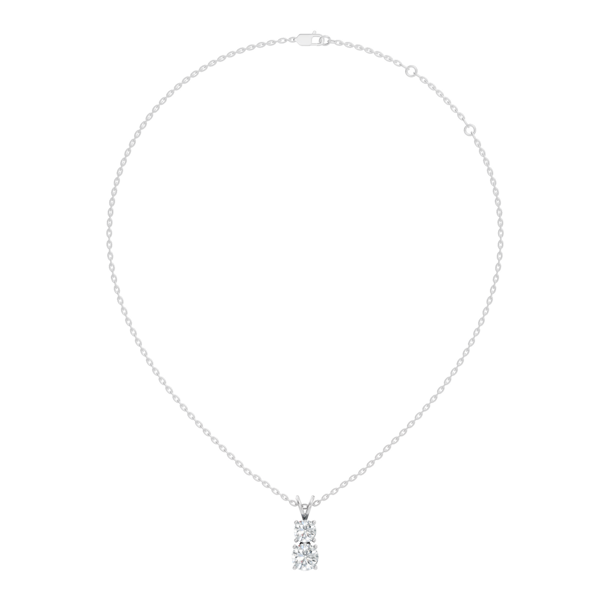 Gold 1Ct Multi Solitaire Round Lab Grown Diamond Elzen Pendant