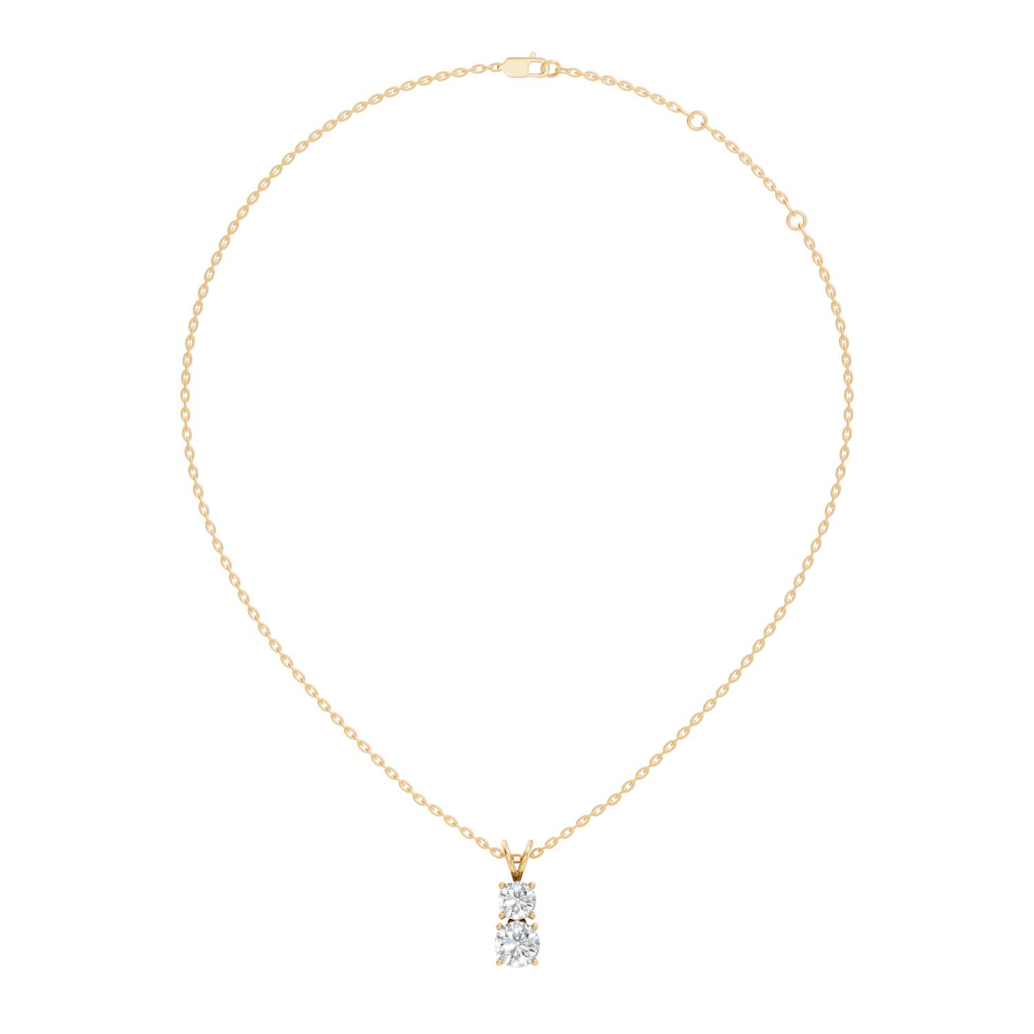 Gold 1Ct Multi Solitaire Round Lab Grown Diamond Elzen Pendant