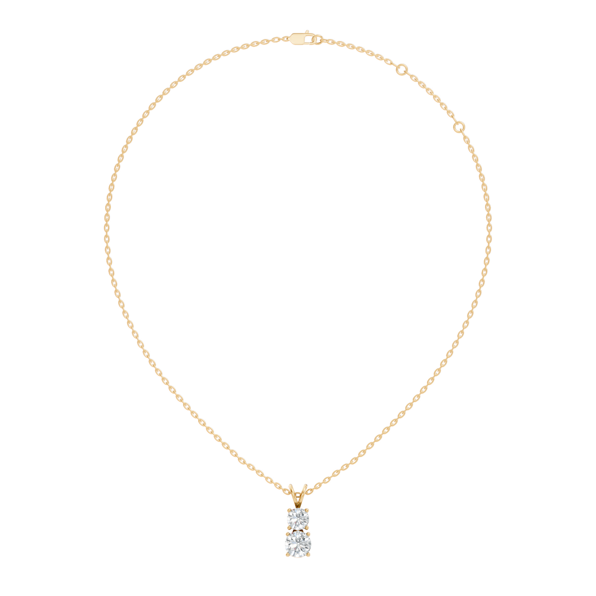 Gold 1Ct Multi Solitaire Round Lab Grown Diamond Elzen Pendant