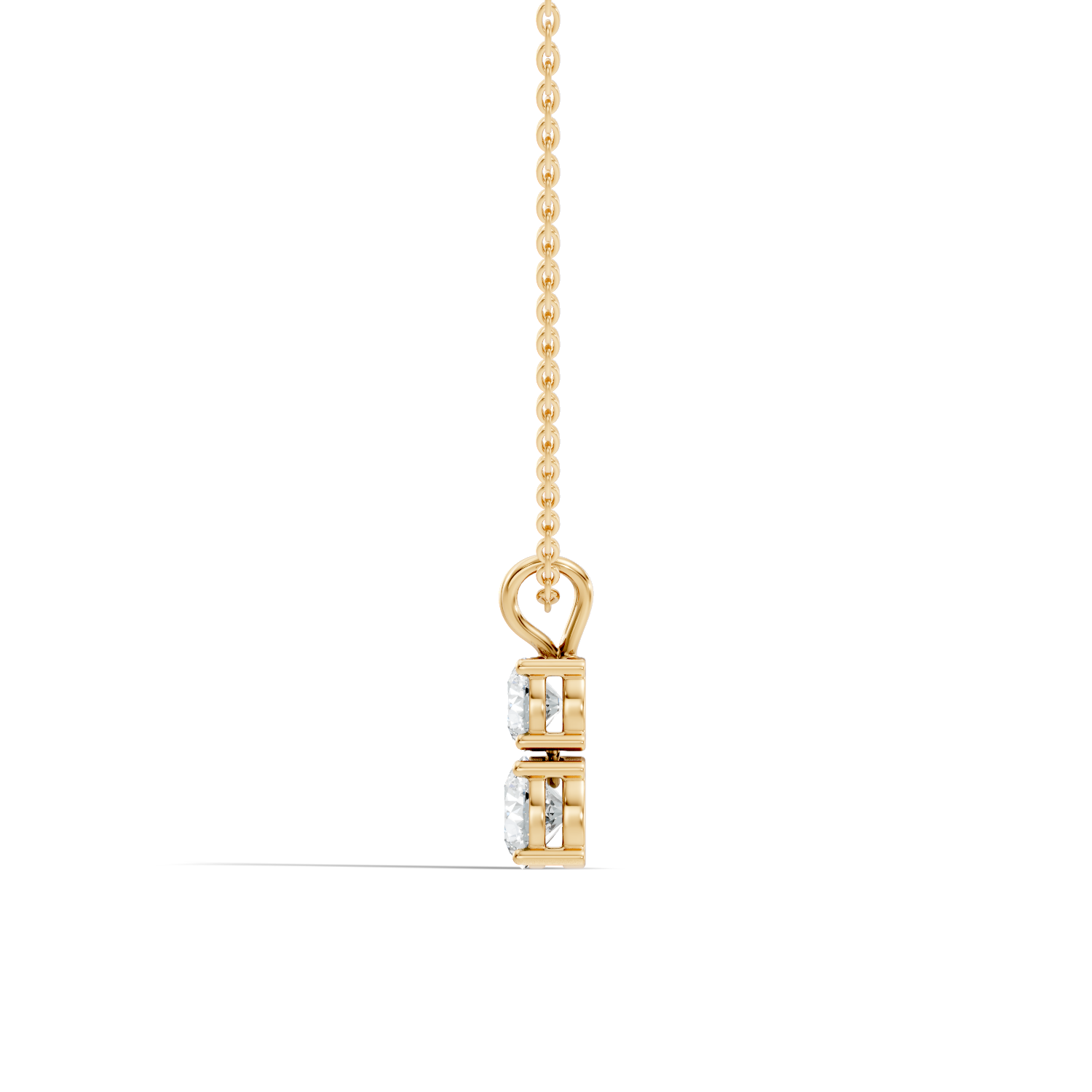 Gold 1Ct Multi Solitaire Round Lab Grown Diamond Elzen Pendant
