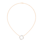 Gold Circle Halo Baguette Lab Grown Diamond Zaira Pendant