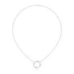Gold Circle Halo Baguette Lab Grown Diamond Zaira Pendant
