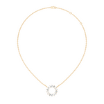Gold Circle Halo Baguette Lab Grown Diamond Zaira Pendant