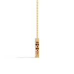 Gold Circle Halo Baguette Lab Grown Diamond Zaira Pendant