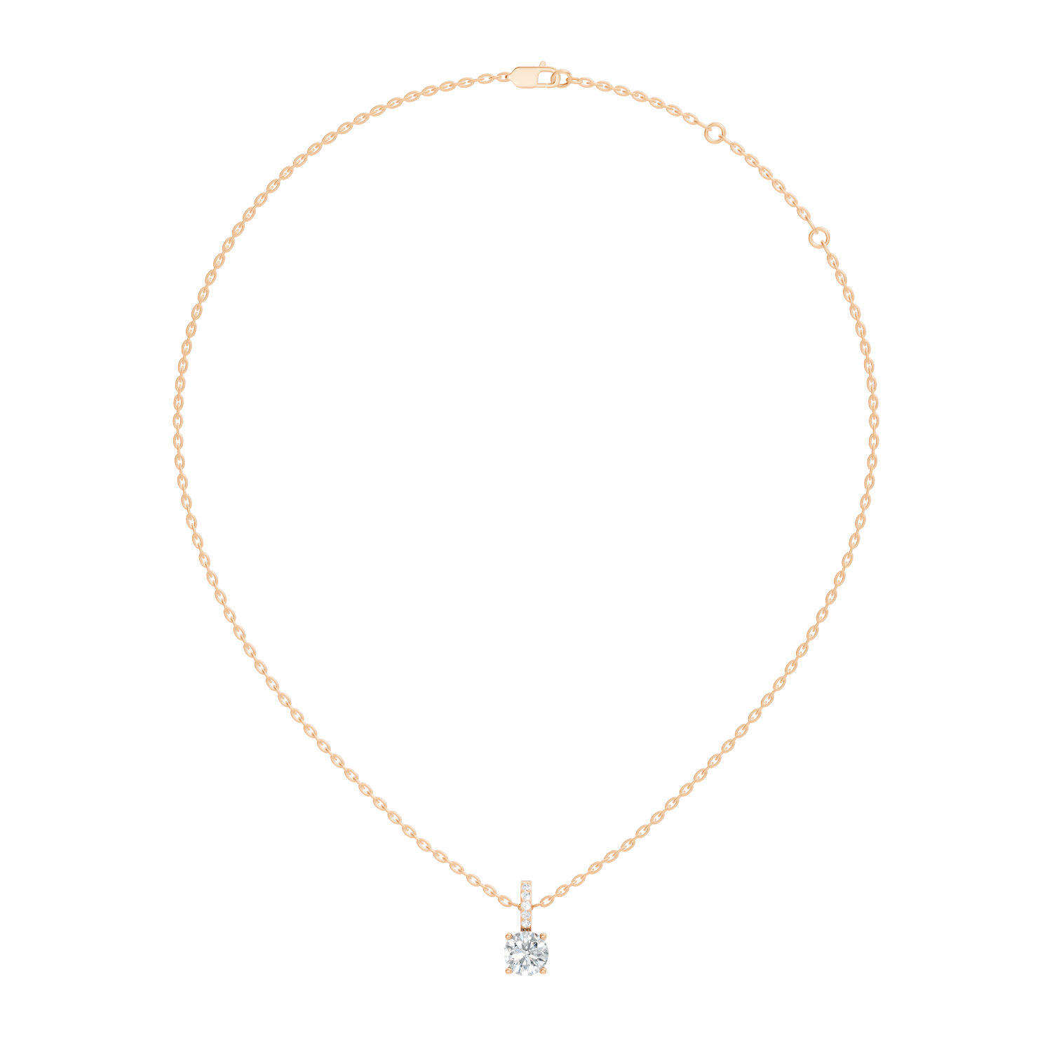 Gold Solitaire Bail Round Lab Grown Diamond Kyree Pendant