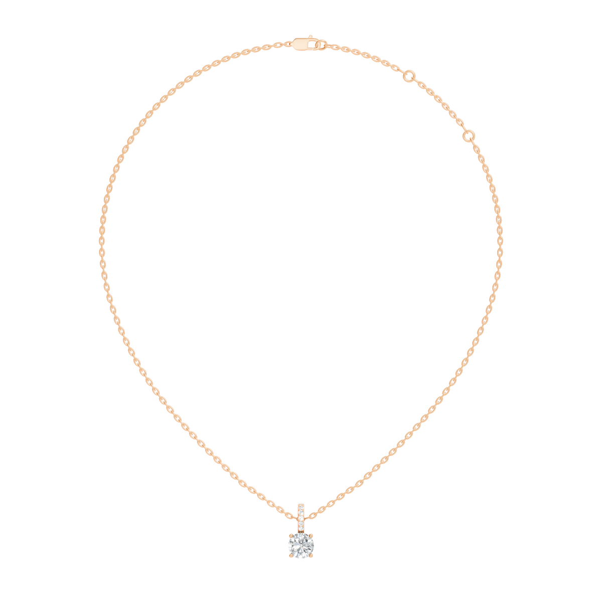 Gold Solitaire Bail Round Lab Grown Diamond Kyree Pendant