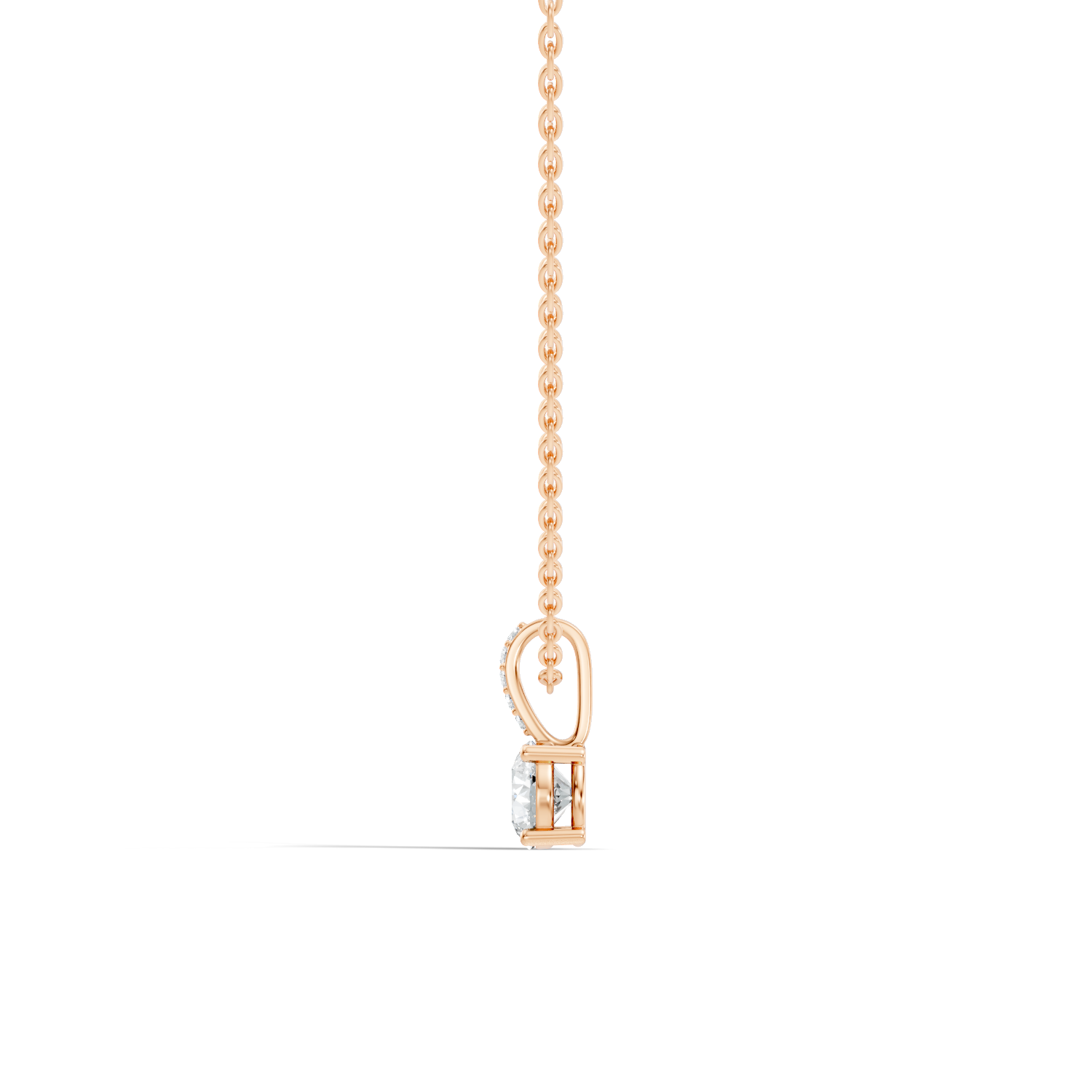 Gold Solitaire Bail Round Lab Grown Diamond Kyree Pendant