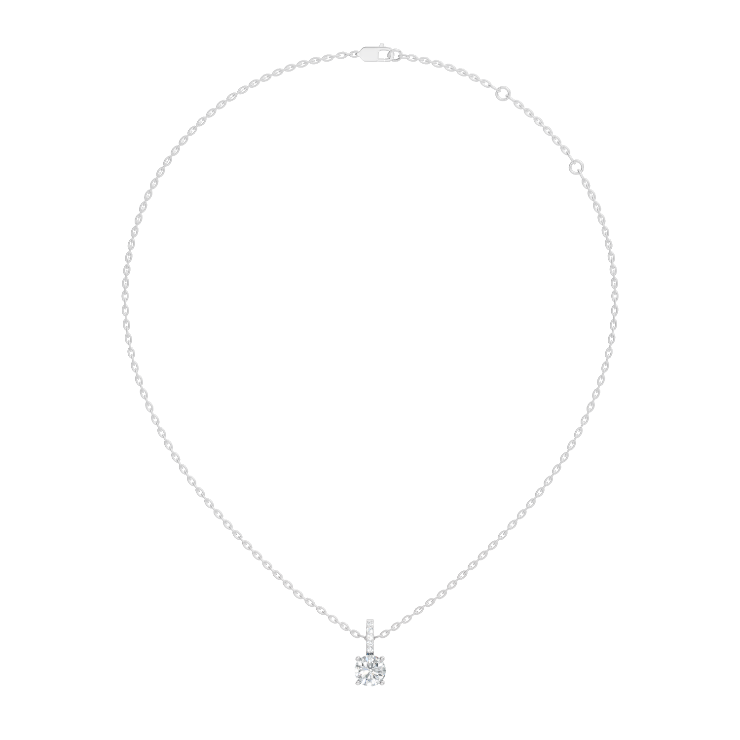 Gold Solitaire Bail Round Lab Grown Diamond Kyree Pendant