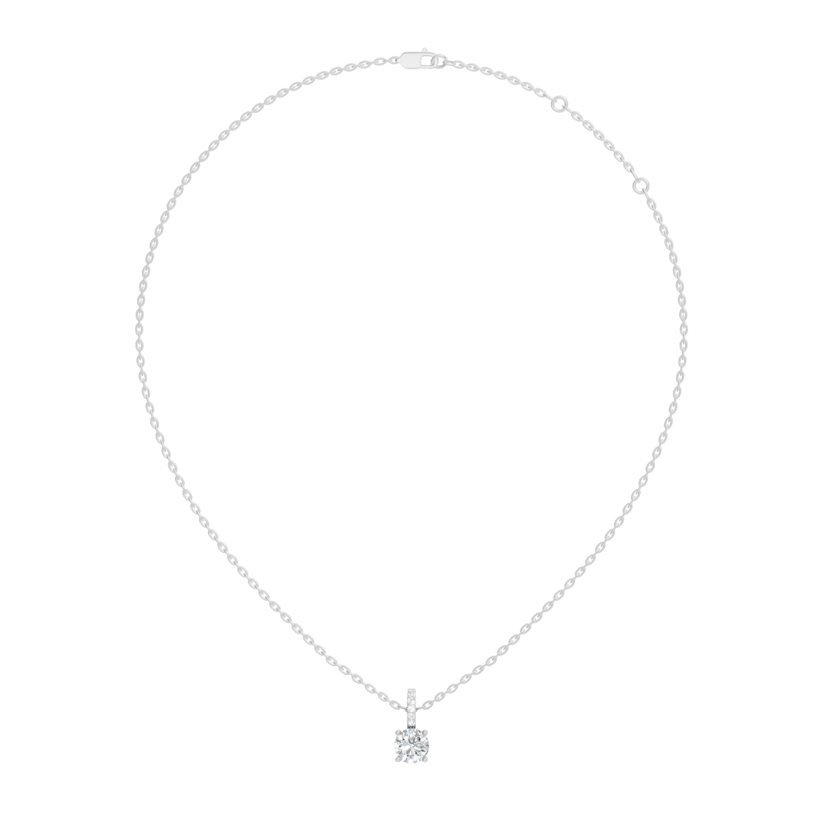 Gold Solitaire Bail Round Lab Grown Diamond Kyree Pendant