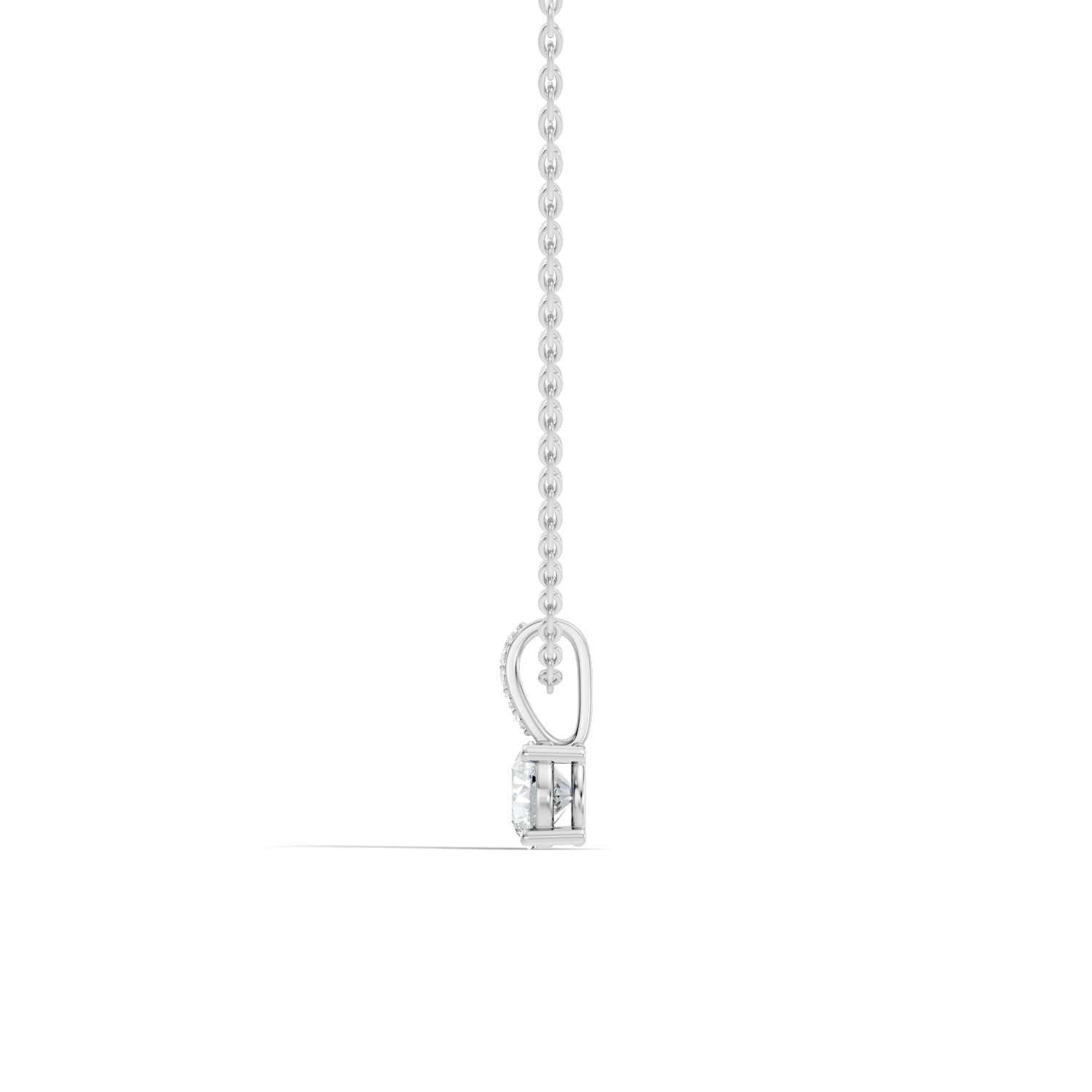 Gold Solitaire Bail Round Lab Grown Diamond Kyree Pendant