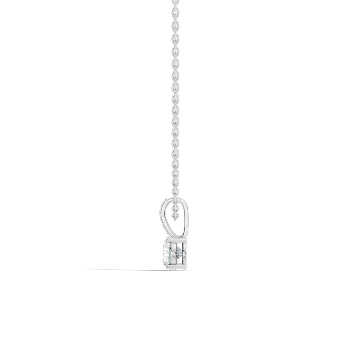 Gold Solitaire Bail Round Lab Grown Diamond Kyree Pendant
