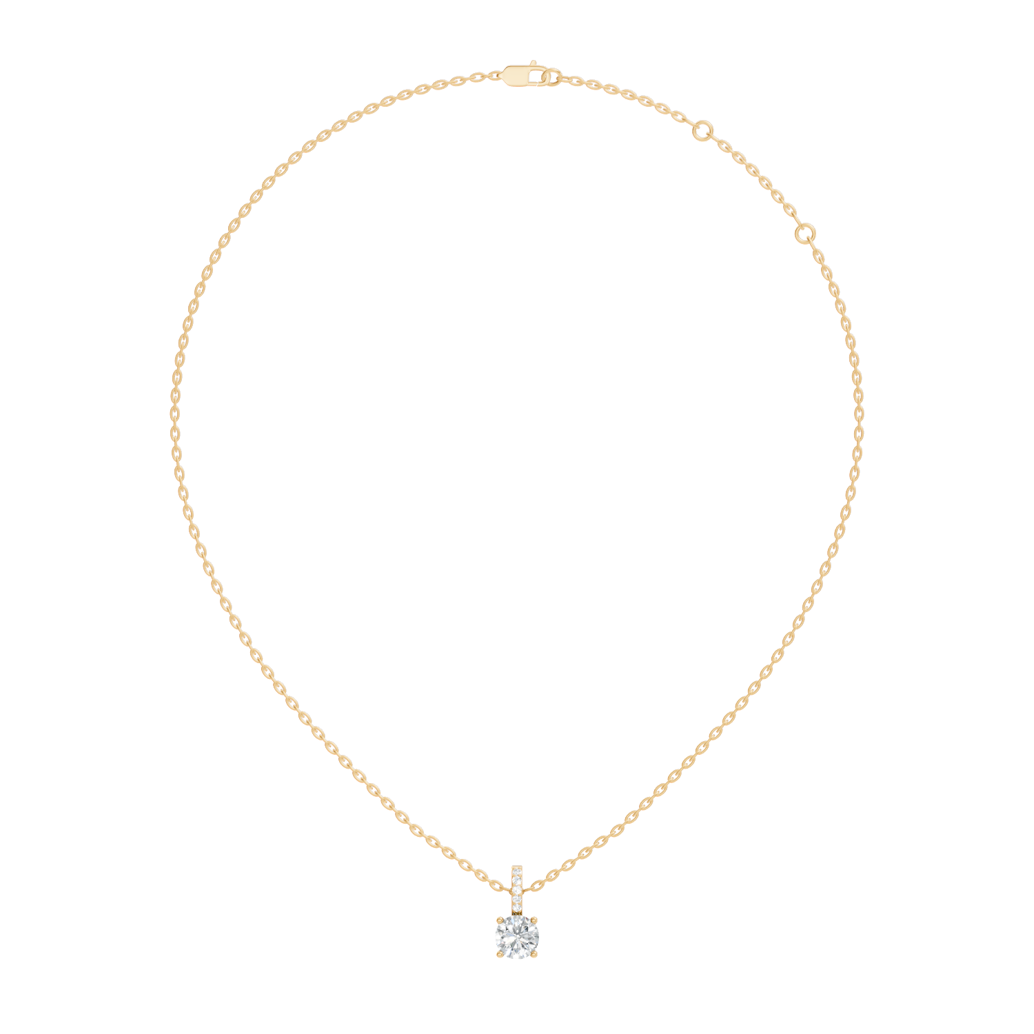 Gold Solitaire Bail Round Lab Grown Diamond Kyree Pendant