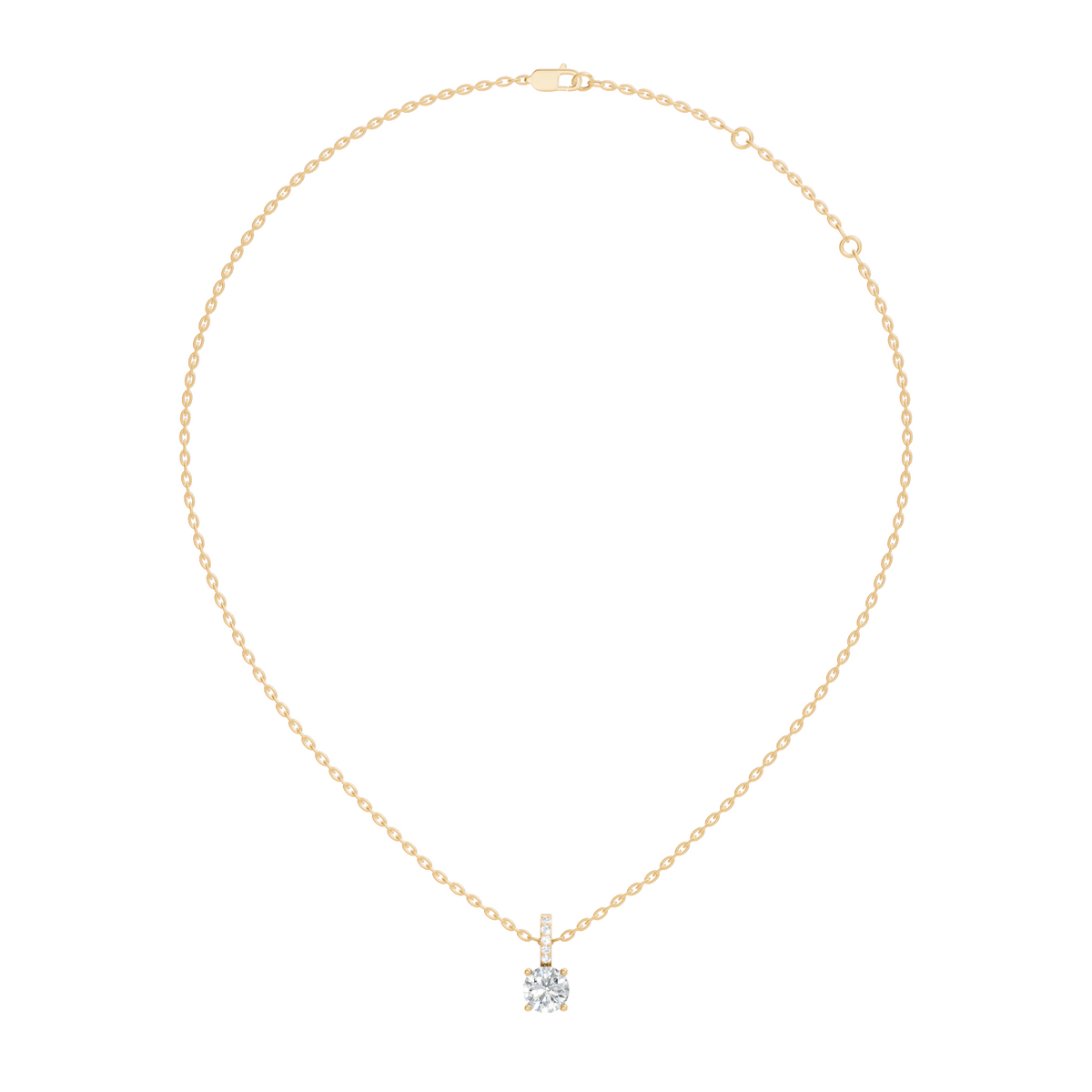 Gold Solitaire Bail Round Lab Grown Diamond Kyree Pendant