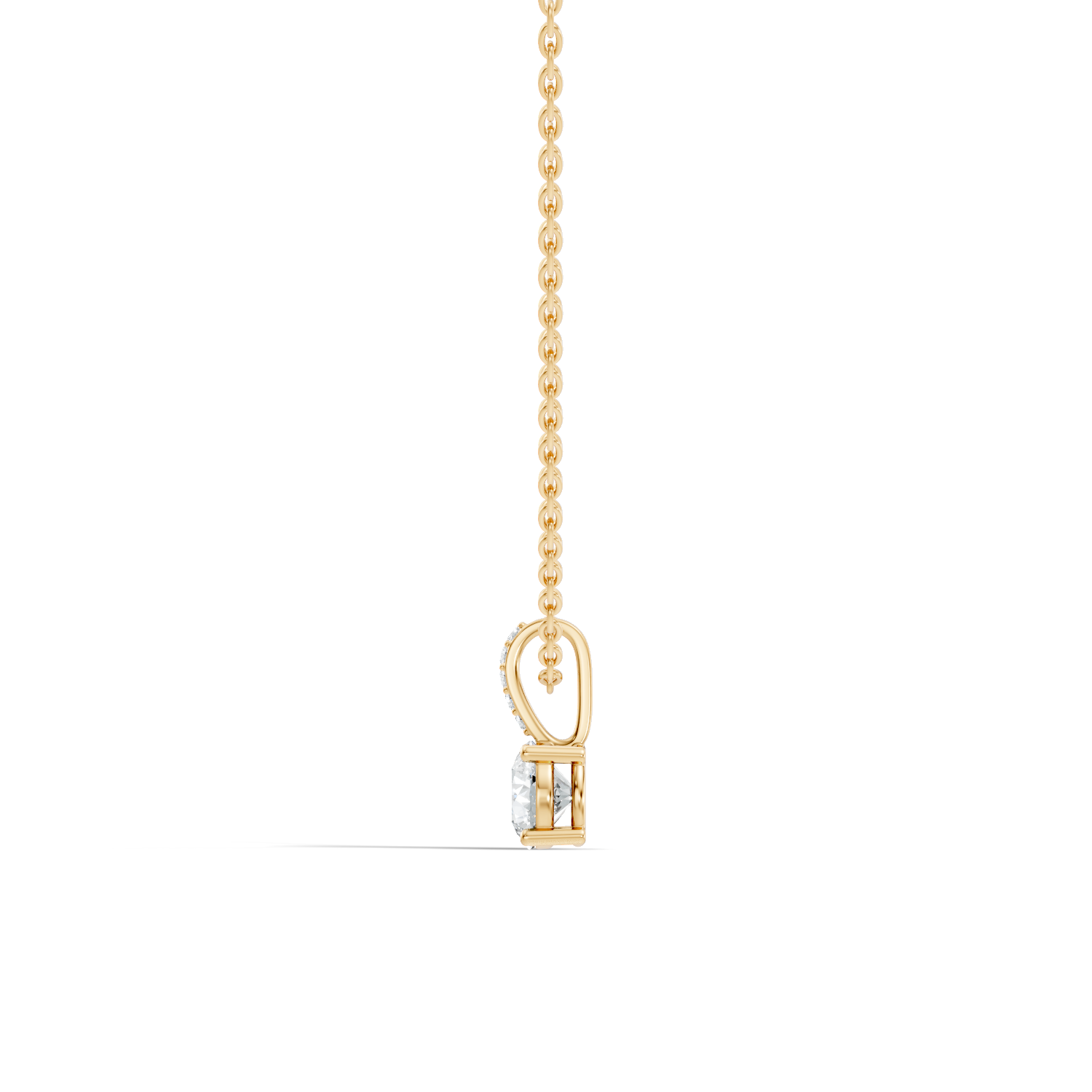 Gold Solitaire Bail Round Lab Grown Diamond Kyree Pendant