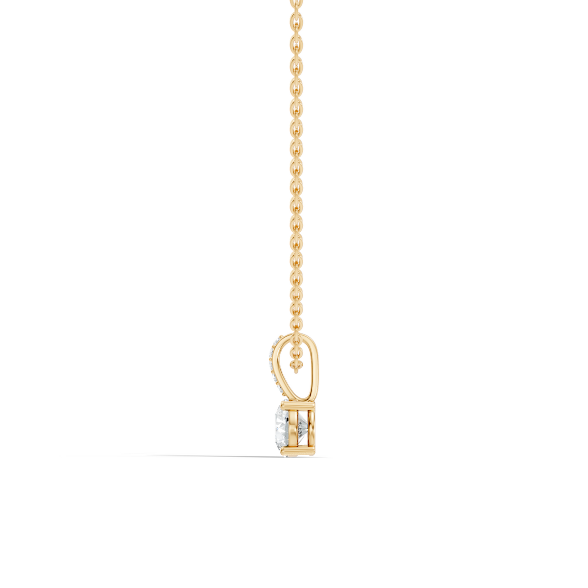 Gold Solitaire Bail Round Lab Grown Diamond Kyree Pendant