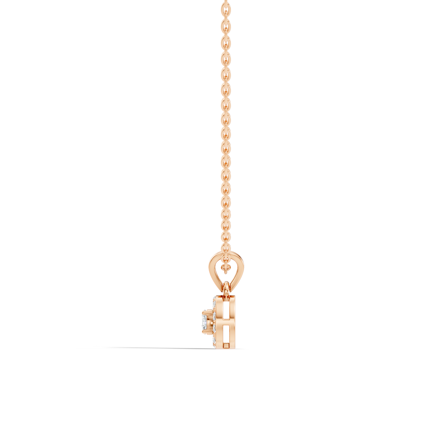 Gold Halo Oval Lab Grown Diamond Elura Pendant
