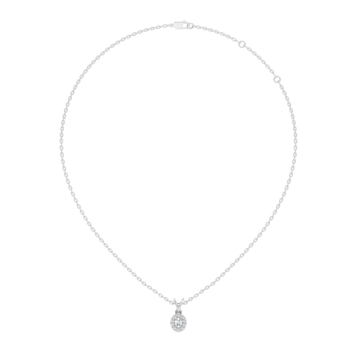 Gold Halo Oval Lab Grown Diamond Elura Pendant