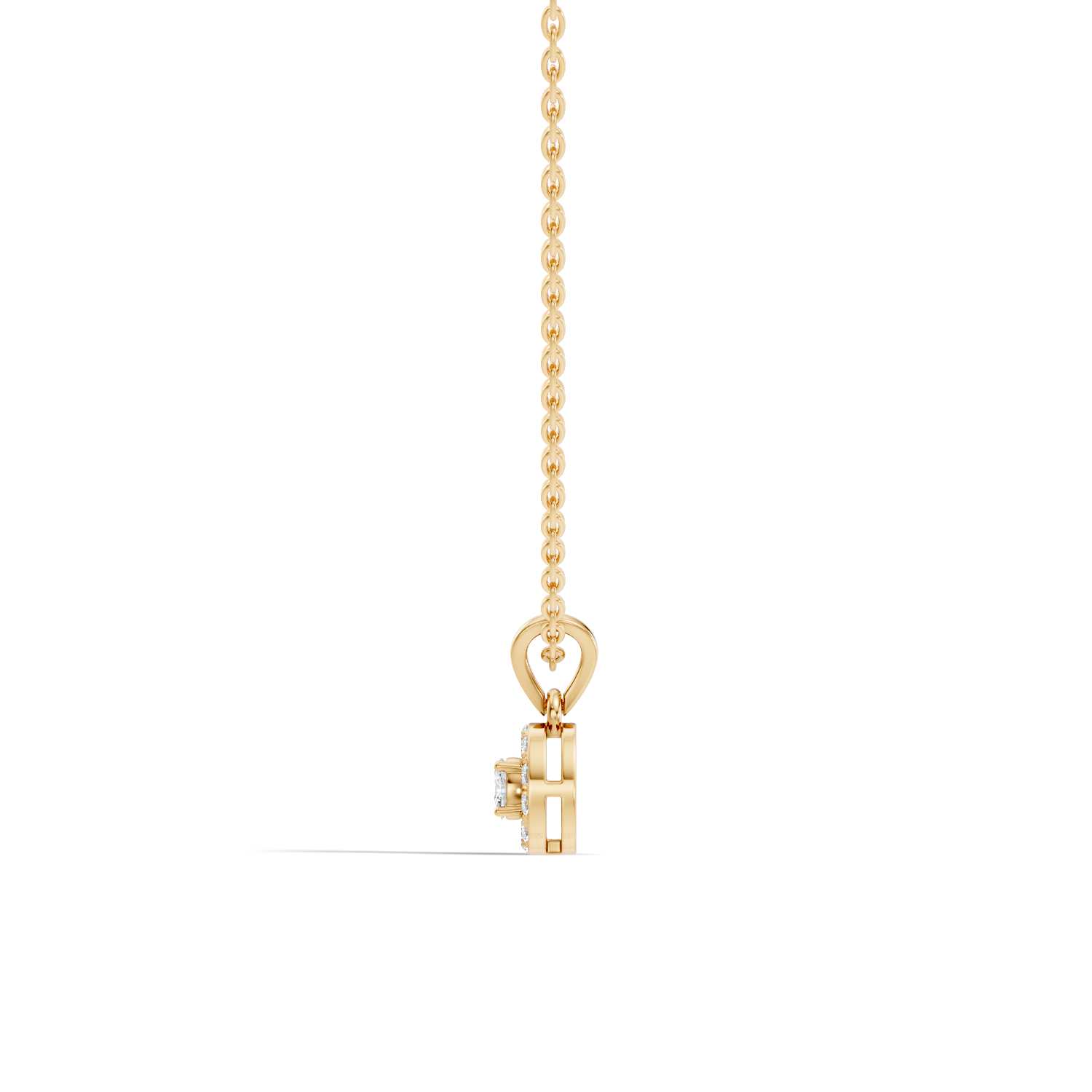 Gold Halo Oval Lab Grown Diamond Elura Pendant