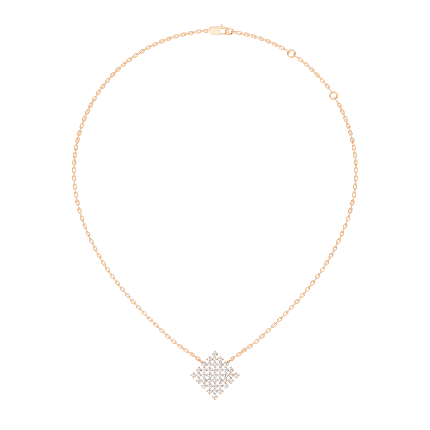 Gold Cluster Round Lab Grown Diamond Tivra Pendant