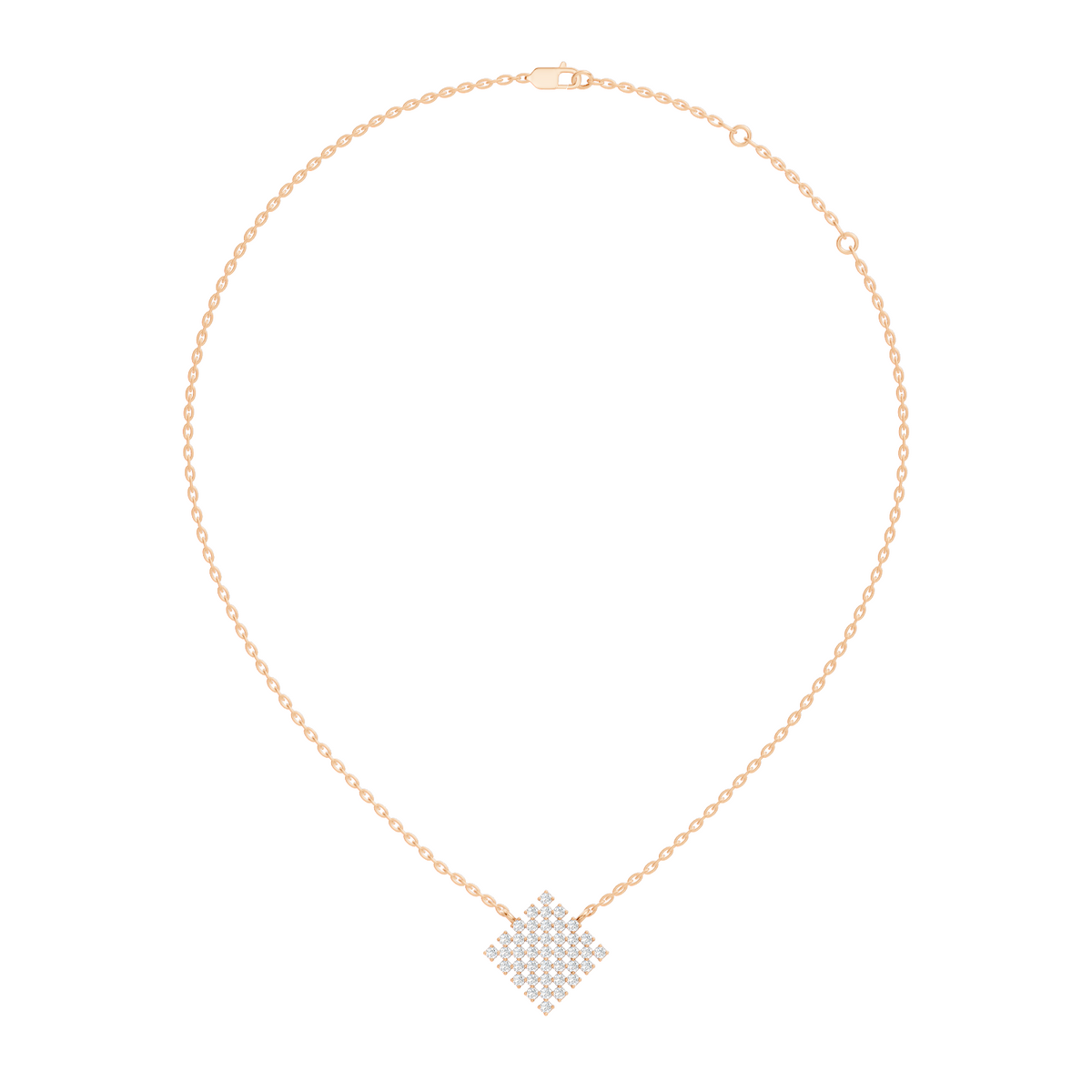 Gold Cluster Round Lab Grown Diamond Tivra Pendant